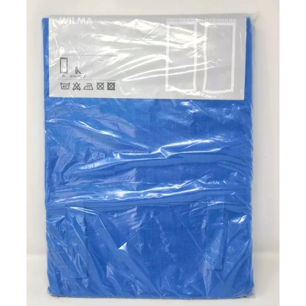 ikea Wilma blue 2 curtains panels home décor Minimalist